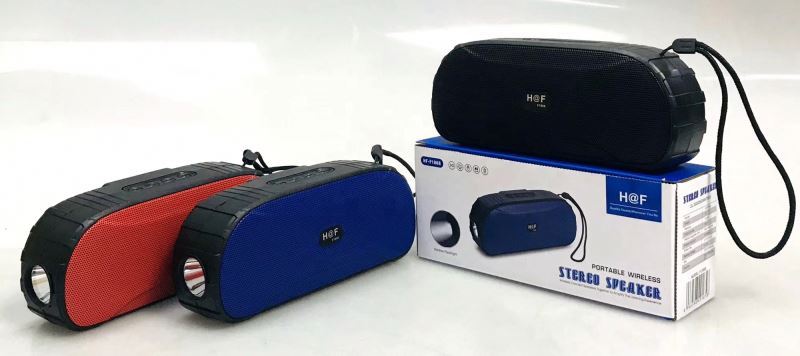 H@F HF-F1068A Portable Bluetooth Speaker – Multi-Function Wireless Speaker with FM Radio, Built-in Flashlight & Carrying Strap (5W, USB/TF Playback)