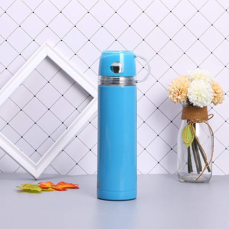 Jamespot 500ml Stainless Steel Vacuum Flask – Double-Wall Insulated Thermal Bottle with Integrated Cup Lid, Leak-Proof Travel Flask for Hot & Cold Drinks, Office, Travel & Camping