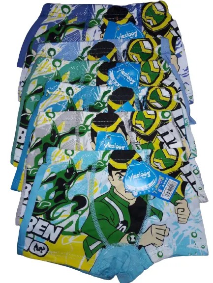 6 PCS Cartoon Themed Kids Boxers - Soft Cotton Boys Underwear Briefs with Fun Prints (Cars, Dinosaurs, Superheroes) - Comfortable Elastic Waistband for Daily Wear