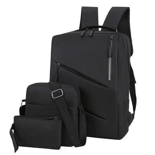 3-Piece Laptop Backpack Set – USB Charging & Anti-Theft Travel Bag for Men & Women – Lightweight Nylon School Bookbag for College & Business (Medium)