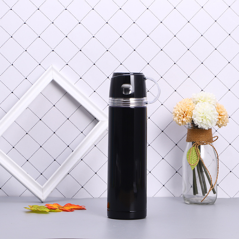 Jamespot 500ml Stainless Steel Vacuum Flask – Double-Wall Insulated Thermal Bottle with Integrated Cup Lid, Leak-Proof Travel Flask for Hot & Cold Drinks, Office, Travel & Camping