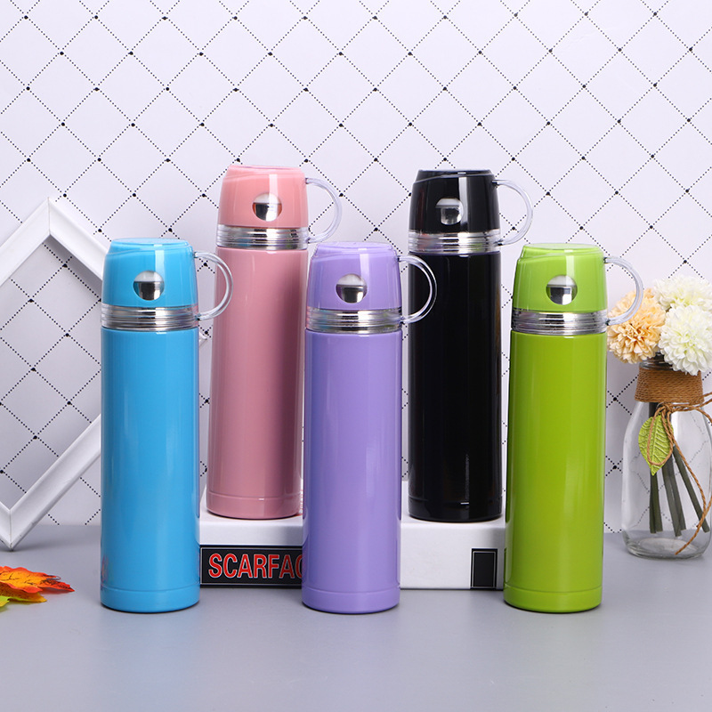 Jamespot 500ml Stainless Steel Vacuum Flask – Double-Wall Insulated Thermal Bottle with Integrated Cup Lid, Leak-Proof Travel Flask for Hot & Cold Drinks, Office, Travel & Camping