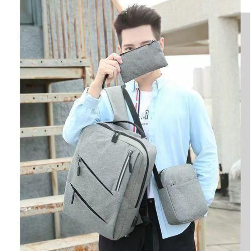 3-Piece Laptop Backpack Set – USB Charging & Anti-Theft Travel Bag for Men & Women – Lightweight Nylon School Bookbag for College & Business (Medium)