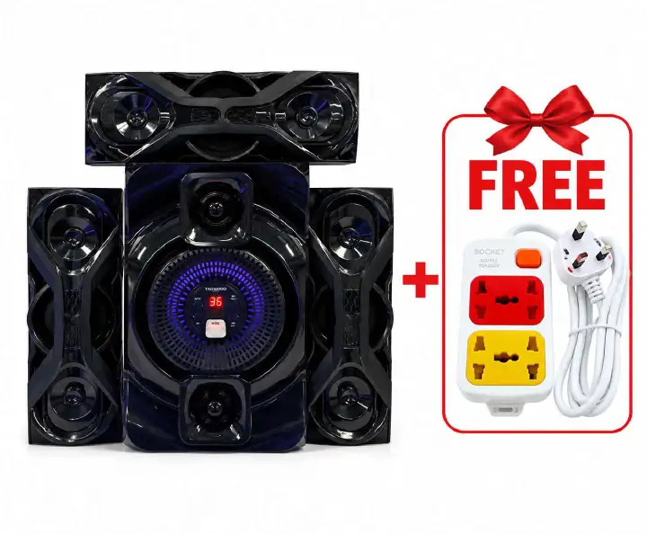 NEW TAGWOOD LS-631K 12000W PMPO 3.1CH MULTIMEDIA SPEAKER SYSTEM WITH BLUETOOTH FM RADIO EQUALIZER MP3 PLAYER USB AND REMOTE CONTROL AND A FREE 2 WAY POWER EXTENSION