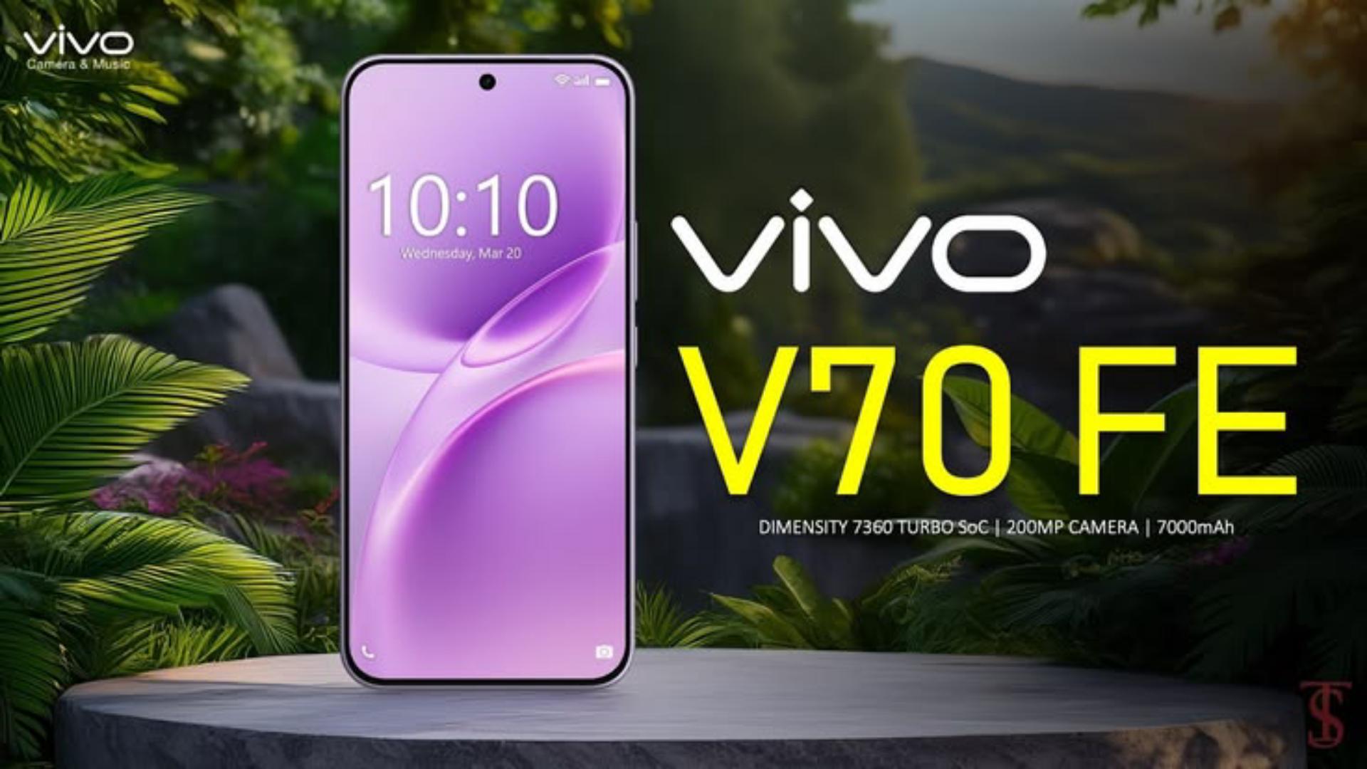 🚀OFFER🔥Vivo V70 FE 256GB ROM 8GB RAM 6.83" AMOLED Display Android 16 OriginOS 6 Mediatek Dimensity 7360 Turbo (4 nm) 200 MP + 8MP Main Camera 32MP Front Camera 7000mAh Si/C Li-Ion Battery Vivo V70 F