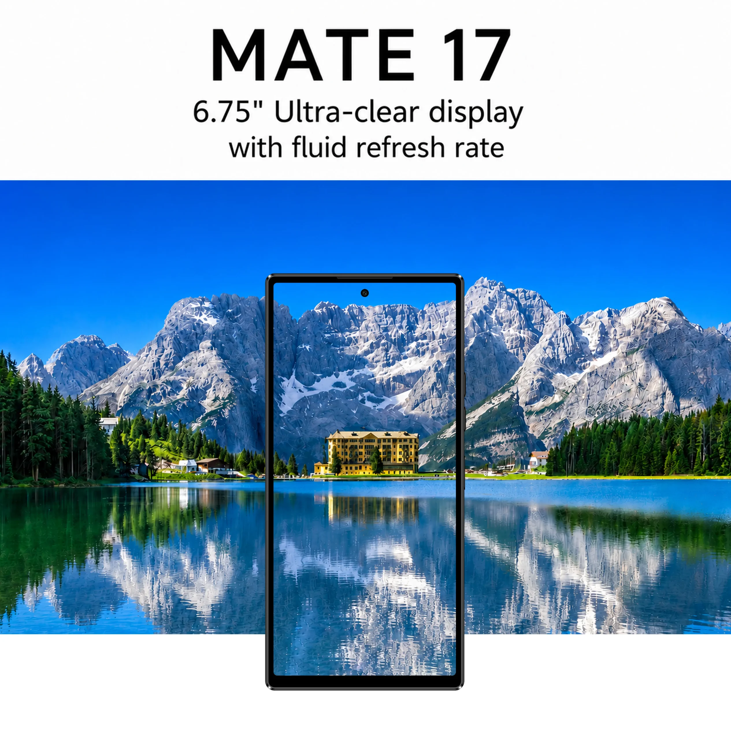 🔥OFFER !🔥Oale MATE 17 Android 15 Smartphone 6.75" HD+, 8+128GB, 5750mAh Battery Phone, 13+20MP Camera, 4G Dual SIM Side Fingerprint-Black                                                            .