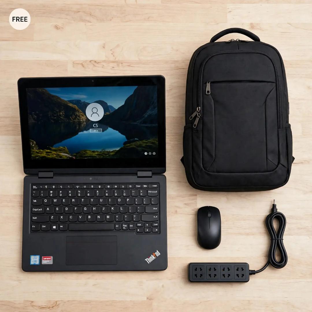 🔥EX-Uk, Lenovo ThinkPad Yoga 11E, Touchscreen, Convertible 2 in 1 x360, Intel Core, 4 GB Ram, 128 GB SSD, 12.5" Display, Ideal for Business and Education Series + Free Laptop Bag & Mouse, - Black.. .