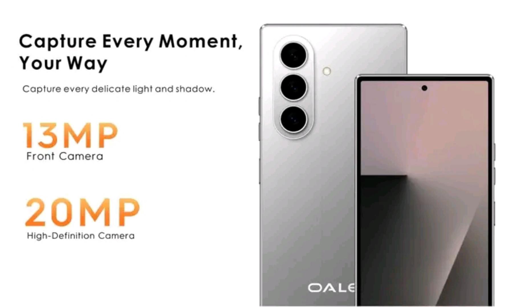 🔥OFFER !🔥Oale MATE 17 Android 15 Smartphone 6.75" HD+, 8+128GB, 5750mAh Battery Phone, 13+20MP Camera, 4G Dual SIM Side Fingerprint-Black                                                            .