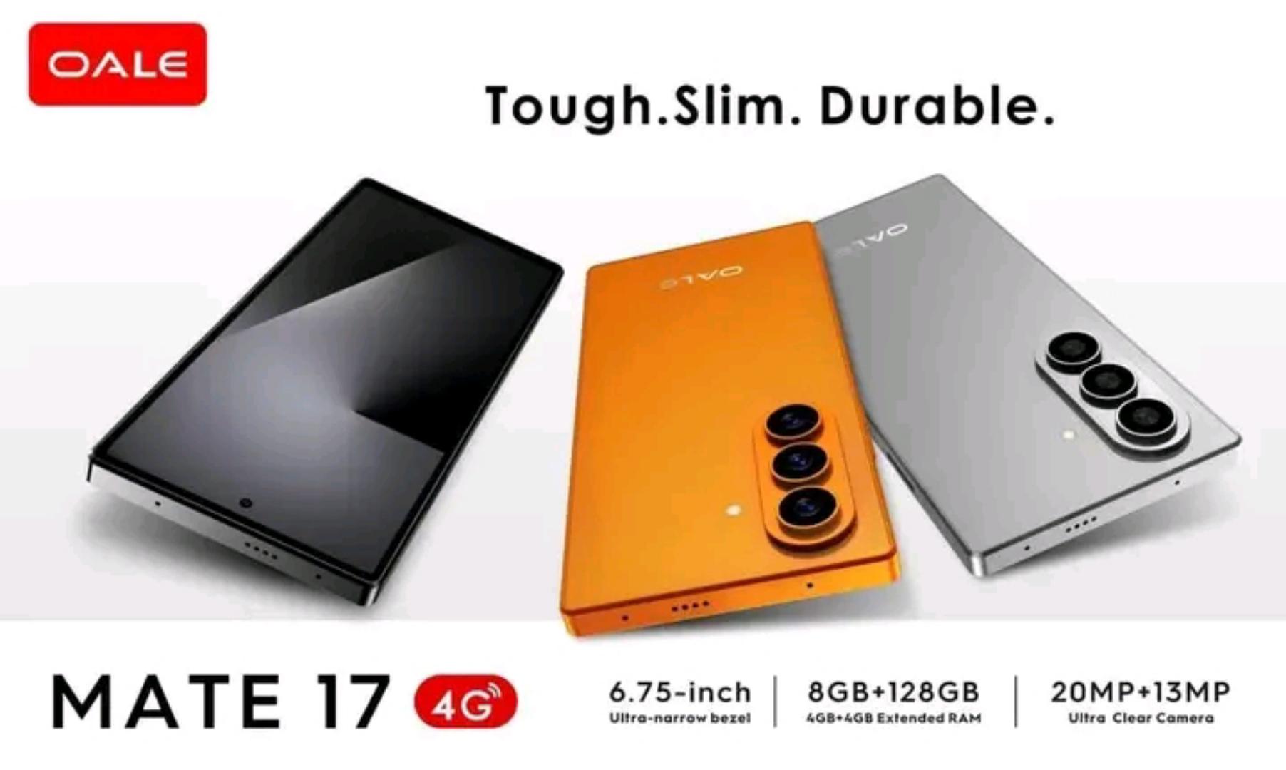 🔥OFFER !🔥Oale MATE 17 Android 15 Smartphone 6.75" HD+, 8+128GB, 5750mAh Battery Phone, 13+20MP Camera, 4G Dual SIM Side Fingerprint-Black                                                            .