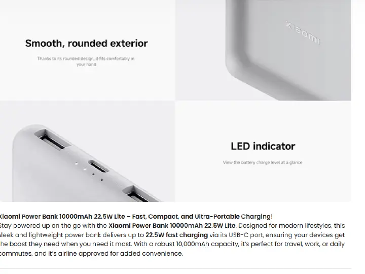 (Special Offer) Xiaomi Power Bank 10000mAh 22.5W Lite two-way fast charging With Smart charging controller Powerbank