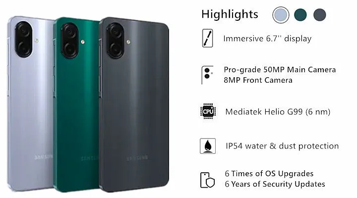 Samsung Galaxy A07 128GB+4GB 64GB4GB  MTK Helio G99 6.7" 90Hz 50MP AI Camera 5000mAh 25W Android 15 IP54 Waterproof Type-C Charge Smart Phones 6X OS Upgrades phone