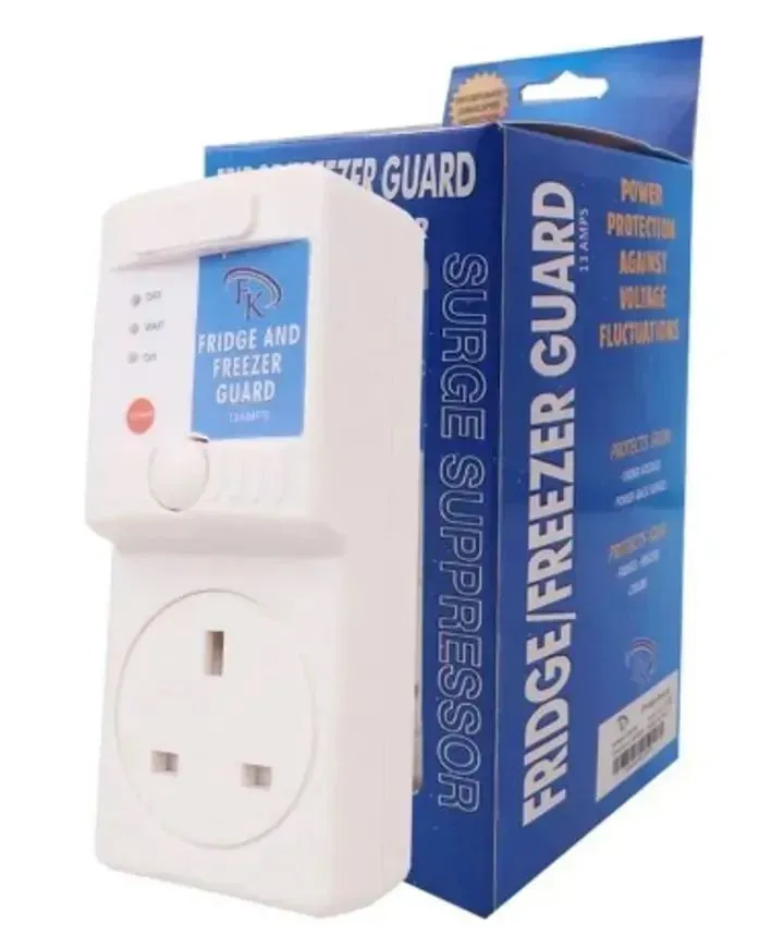 Fridge Guard 13A – Refrigerator Surge Protector & Voltage Stabilizer Against Power Surges and Fluctuations Freezer Guard White Fridge Guard Protector