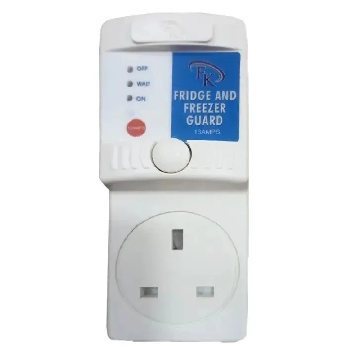 Fridge Guard 13A – Refrigerator Surge Protector & Voltage Stabilizer Against Power Surges and Fluctuations Freezer Guard White Fridge Guard Protector
