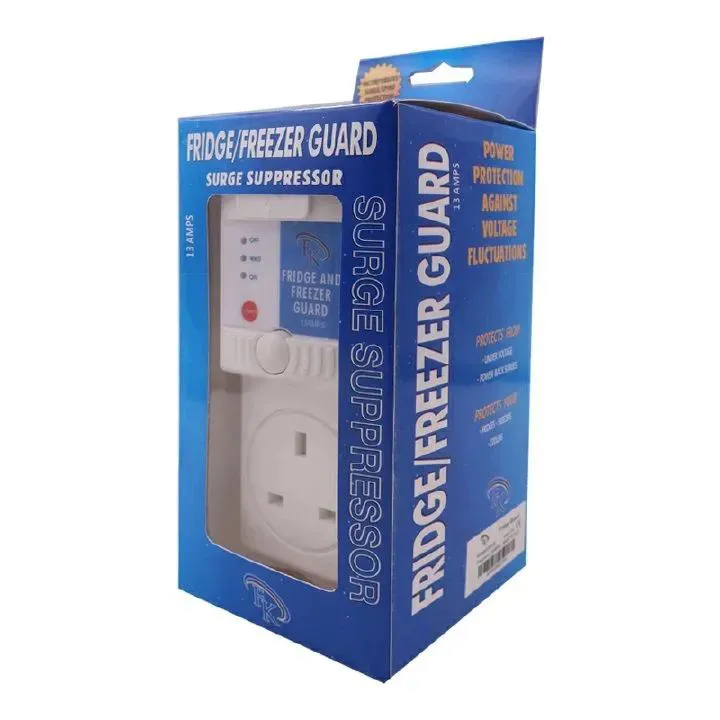 Fridge Guard 13A – Refrigerator Surge Protector & Voltage Stabilizer Against Power Surges and Fluctuations Freezer Guard White Fridge Guard Protector