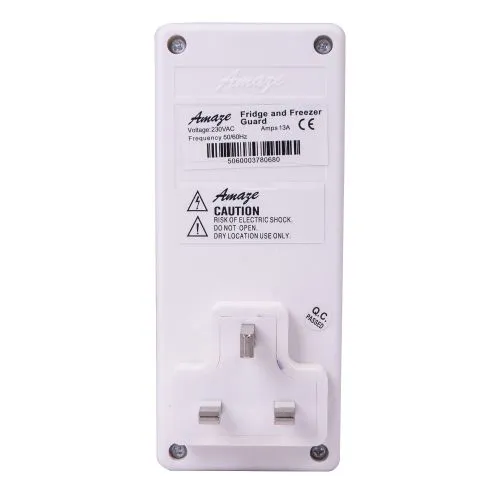 Fridge Guard 13A – Refrigerator Surge Protector & Voltage Stabilizer Against Power Surges and Fluctuations Freezer Guard White Fridge Guard Protector
