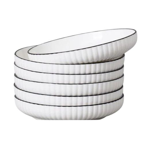 OFFER OFFER Japanese 8 Inch Big Dinner Plates 6PCS Premium Ceramic Plate Set Large Dining Plates Kitchen Serving Plates Home Restaurant Gift Plates