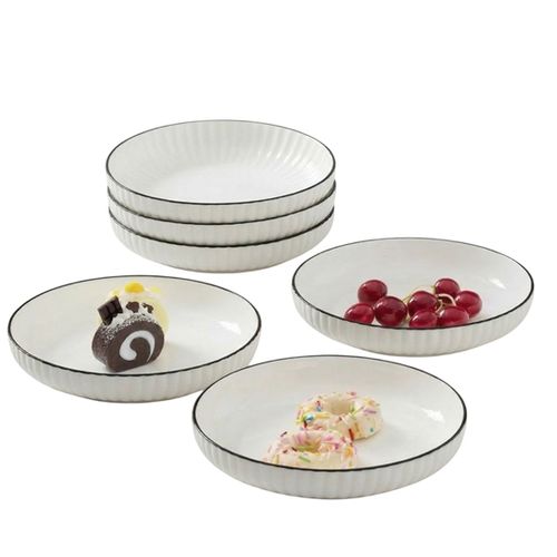 OFFER OFFER Japanese 8 Inch Big Dinner Plates 6PCS Premium Ceramic Plate Set Large Dining Plates Kitchen Serving Plates Home Restaurant Gift Plates