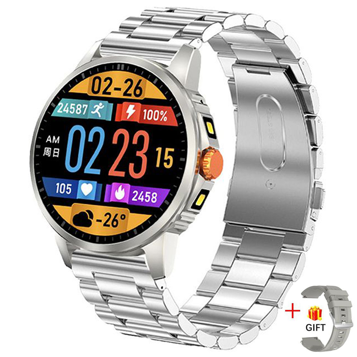 Outdoor Sport Smart Watch Men V5 Fitness Bracelet Smartwatches With LED Flashlight Heart Rate Blood Oxygen Blood Pressure Health Monitoring Touch Screen Waterproof Watches Bluetooth Call Wrist Watch