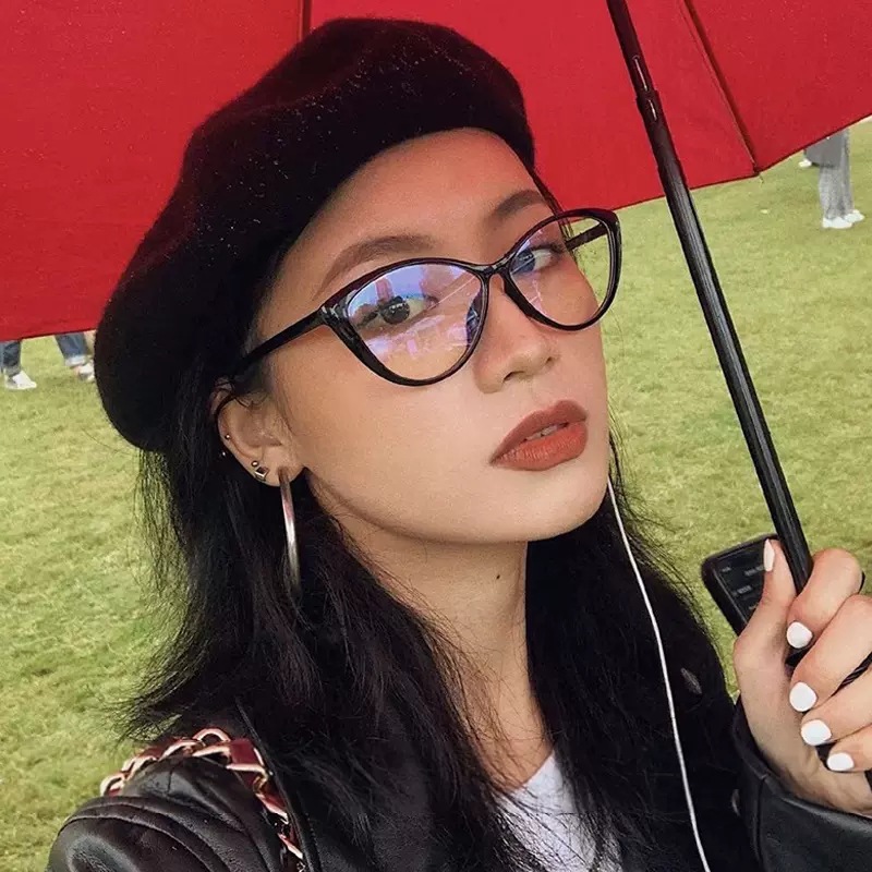 Women's Glasses Cat's Eye Classic Cat Eye Anti Blue Light Eyeglasses Versatile Lightweight Frames Ideal For Working On Computers Using Smartphones And Browsing Online