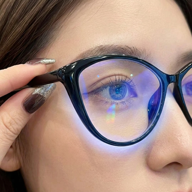 Women's Glasses Cat's Eye Classic Cat Eye Anti Blue Light Eyeglasses Versatile Lightweight Frames Ideal For Working On Computers Using Smartphones And Browsing Online