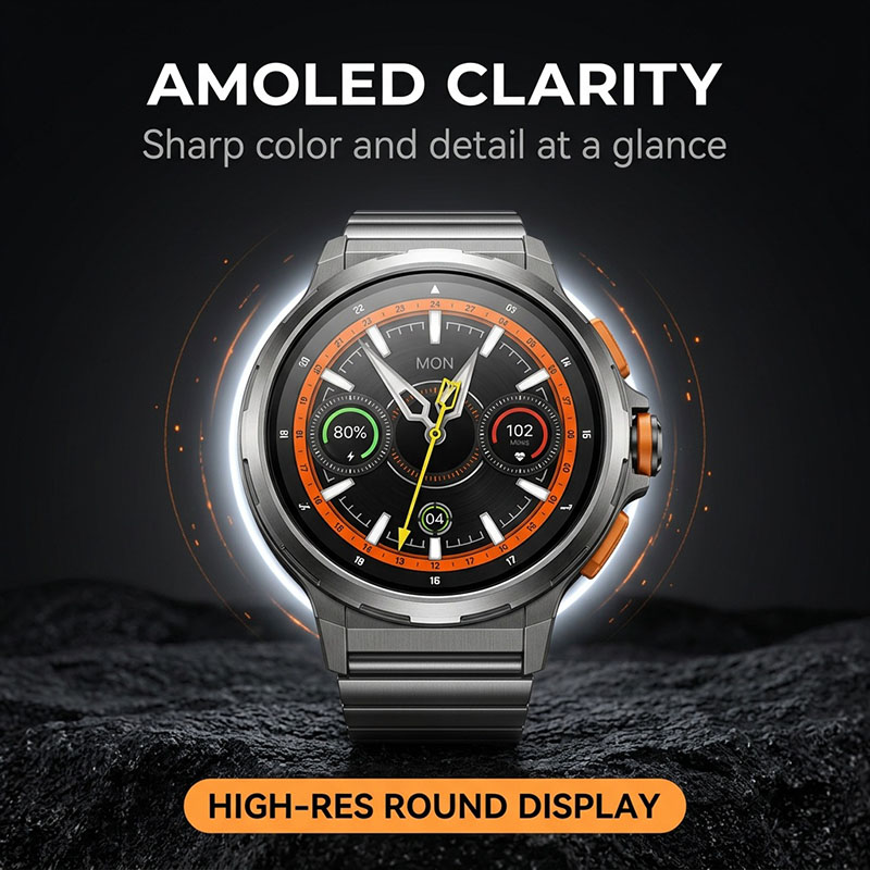 Utarudi GS90 Outdoor Smartwatch | Bluetooth Calls, 3 Replaceable Straps, Heart Rate and Blood Oxygen Monitoring, IP67 Waterproof Fitness Smartwatch