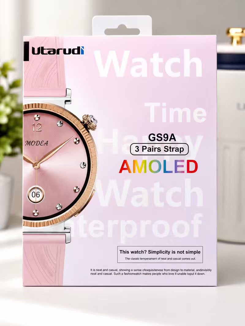 Utarudi GS9A Smart Watch for Women | 3 Interchangeable Straps, Heart Rate & Sleep Monitor, IP68 Waterproof Fitness Smartwatch