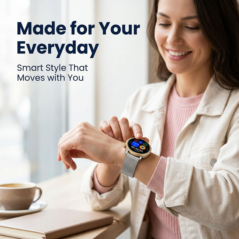 Utarudi GS9A Smart Watch for Women | 3 Interchangeable Straps, Heart Rate & Sleep Monitor, IP68 Waterproof Fitness Smartwatch