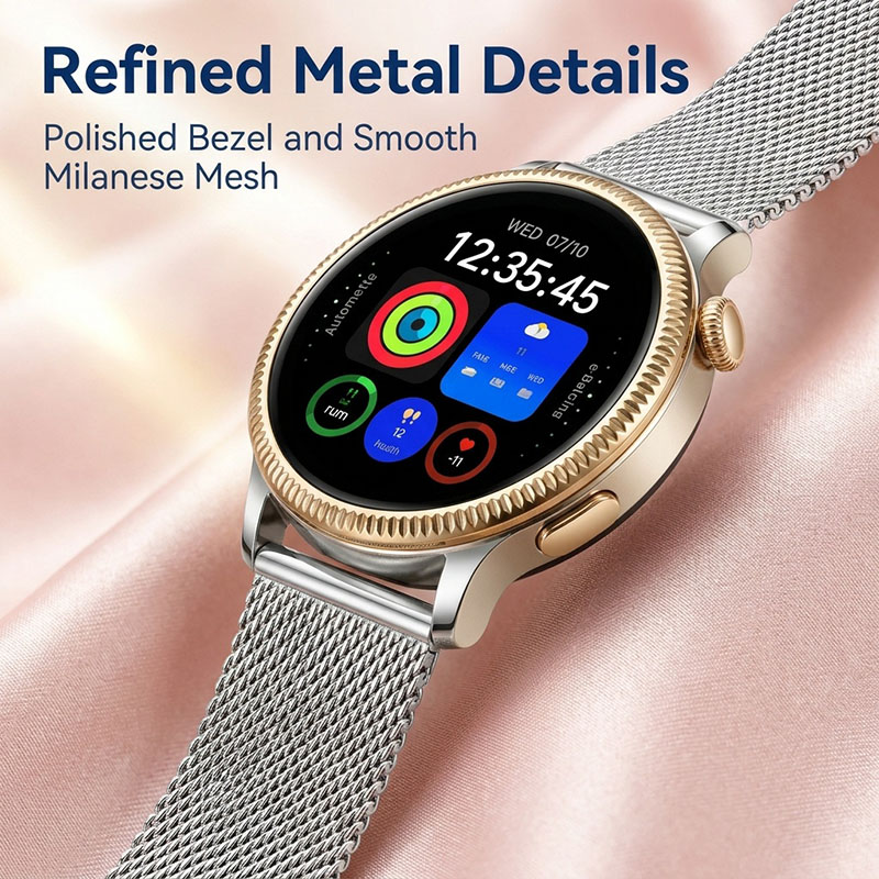 Utarudi GS9A Smart Watch for Women | 3 Interchangeable Straps, Heart Rate & Sleep Monitor, IP68 Waterproof Fitness Smartwatch