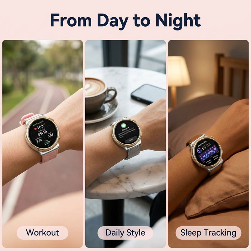 Utarudi GS9A Smart Watch for Women | 3 Interchangeable Straps, Heart Rate & Sleep Monitor, IP68 Waterproof Fitness Smartwatch