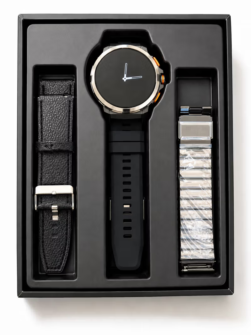 Utarudi GS90 Outdoor Smartwatch | Bluetooth Calls, 3 Replaceable Straps, Heart Rate and Blood Oxygen Monitoring, IP67 Waterproof Fitness Smartwatch