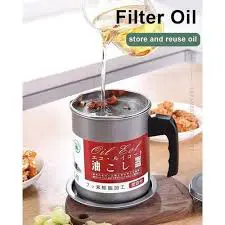 1.4L Strainer Oil Cooking Oil Filter Storage Oil Container Leakage Proof Oil Strainer Kitchen Oil Tank Cooking Oil Stainless-Steel Oil Filter Storage .Designed to remove food particles and impurities.