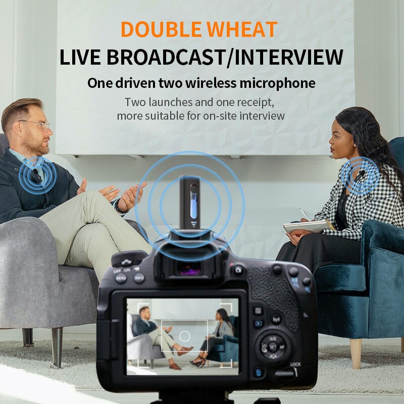 Wireless 3.5mm Lavalier Lapel Microphone Omnidirectional Condenser Mic for Camera Speaker Smartphone Recording Mic for