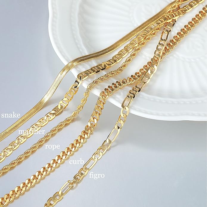 Gold Ankle Bracelets for Women, 14K Gold Anklets for Women Waterproof Cuban Link Anklets Set Layered Anklet Bracelets for Women Anklet for Women Gold Jewelry Gift