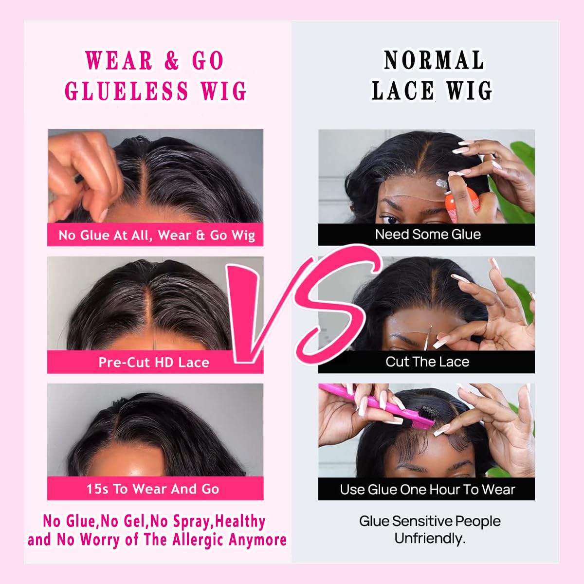 Pre Plucked Deep Wave Bob Wig Lace Front Wigs for Beginners Upgraded No Glue Pre Cut 4x4 Lace Closure Glueless Wigs for Black Women 12 Inch