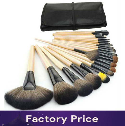 24 pcs Cosmetic Kit Professional Makeup Brushes Set tools Make-up Toiletry Kit Wool Brand Brush Set