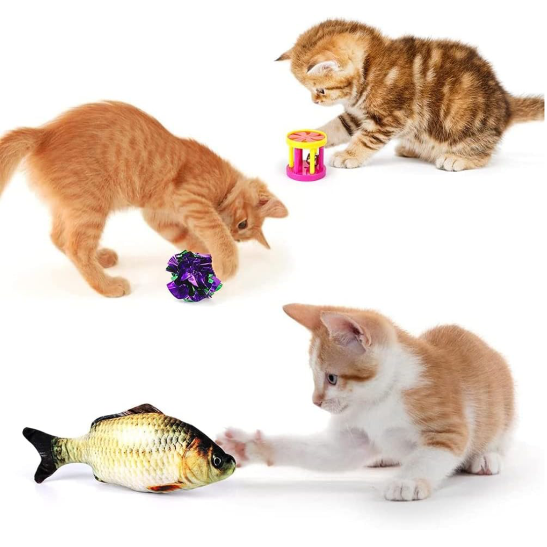 30 Pcs Cat Toys for Indoor Cats Collapsible Cat Tunnel Interactive Feather Teaser Wand Ball Toy for Kitten Cats