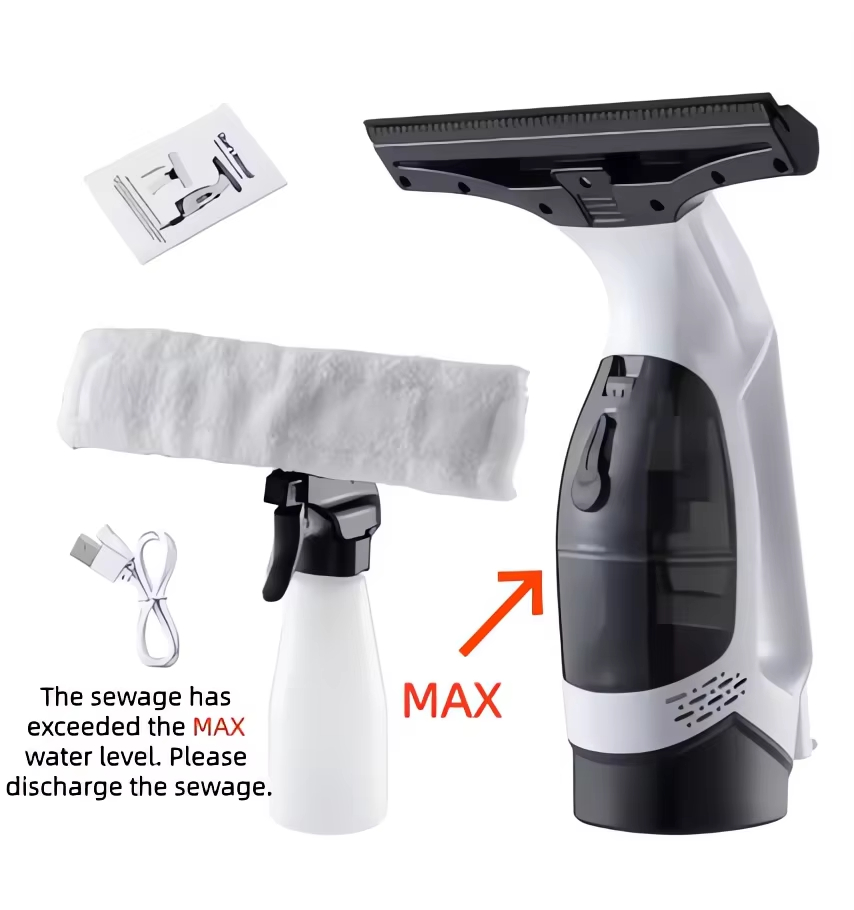 Multifunctional Electric Cordless Window Cleaner Machine White Cordless Rechargeable Automatic Portable Glass Cleaner Tools