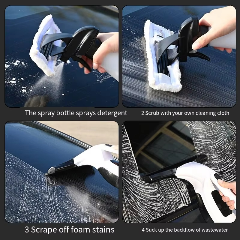 Multifunctional Electric Cordless Window Cleaner Machine White Cordless Rechargeable Automatic Portable Glass Cleaner Tools