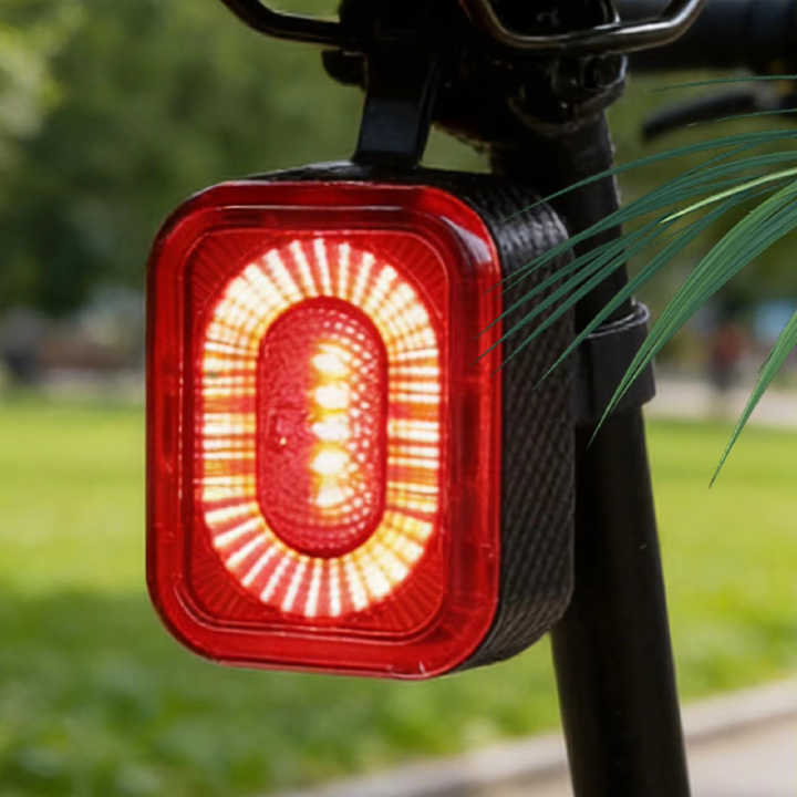 Smart Brake Sensing Bike Tail Light Waterproof 4-Mode Super Bright Day Night Riding for Safety Warning, Road Mountain Cycling
