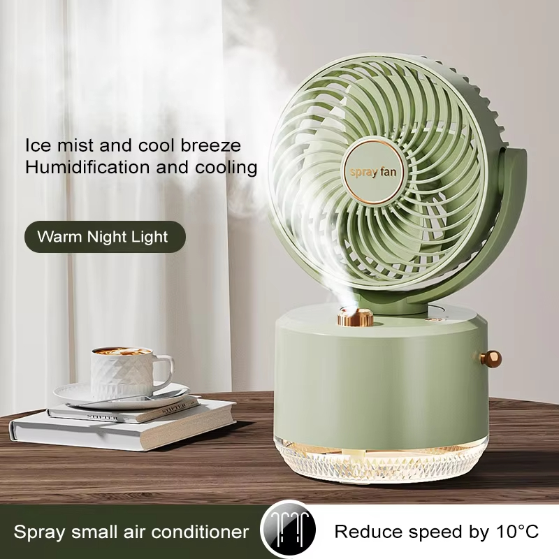 USB desktop humidifying atomization small fan