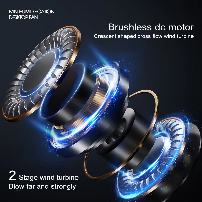 USB desktop humidifying atomization small fan