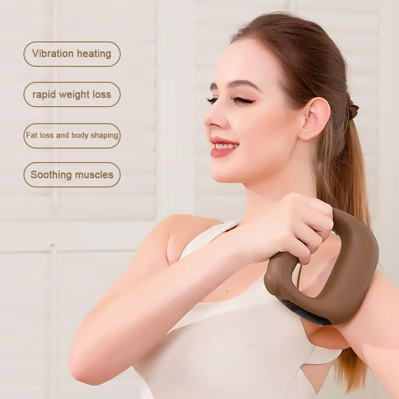Handheld massage ring vibrating massager shoulder and neck yoga ring mini hot compress ems massager