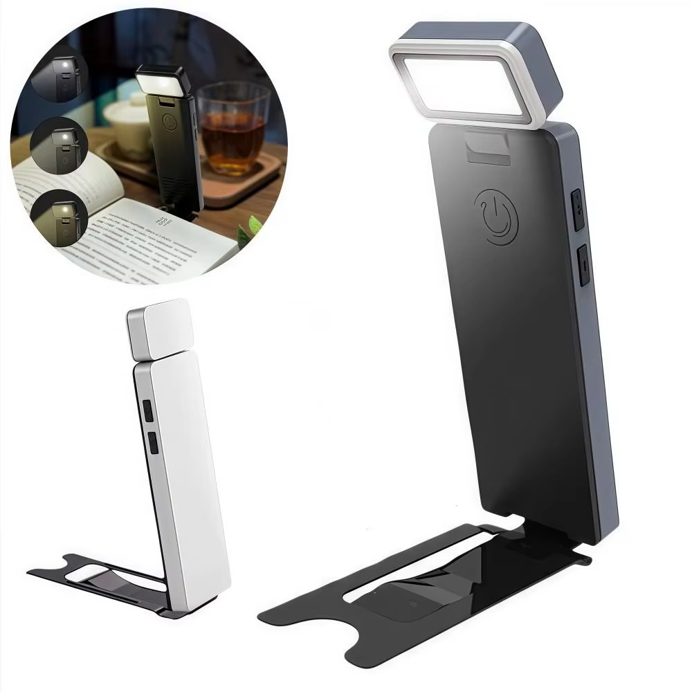 LED Clip-On Book Light Rechargeable 3 Colors Bookmark Lamp 5 Brightness Eye-Protection Mini Book Lamp Night Bed Reading