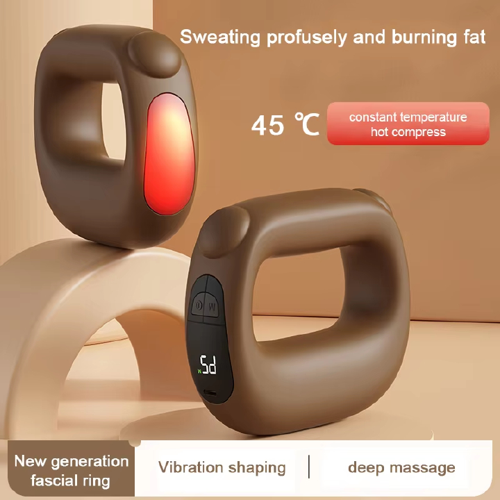 Handheld massage ring vibrating massager shoulder and neck yoga ring mini hot compress ems massager
