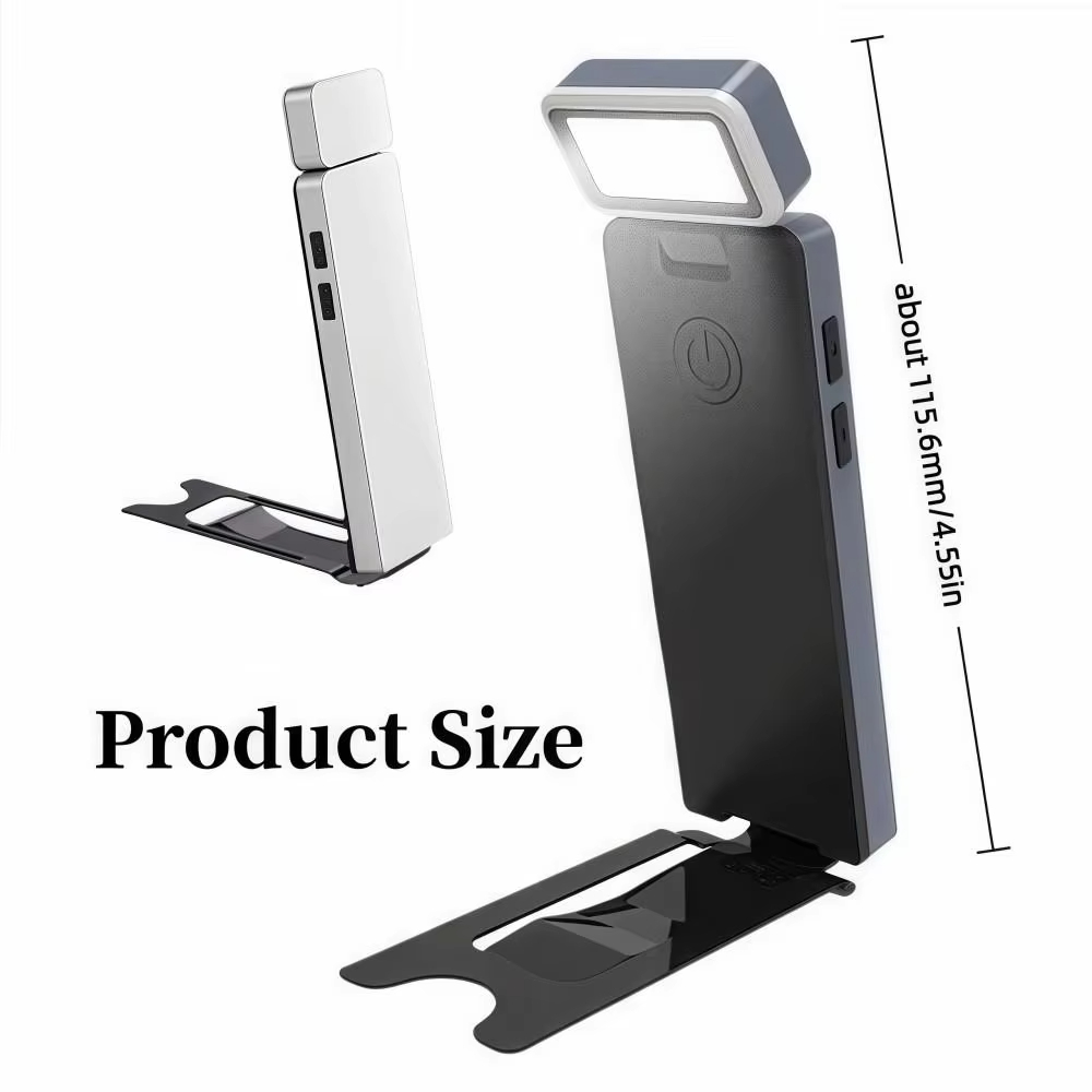LED Clip-On Book Light Rechargeable 3 Colors Bookmark Lamp 5 Brightness Eye-Protection Mini Book Lamp Night Bed Reading