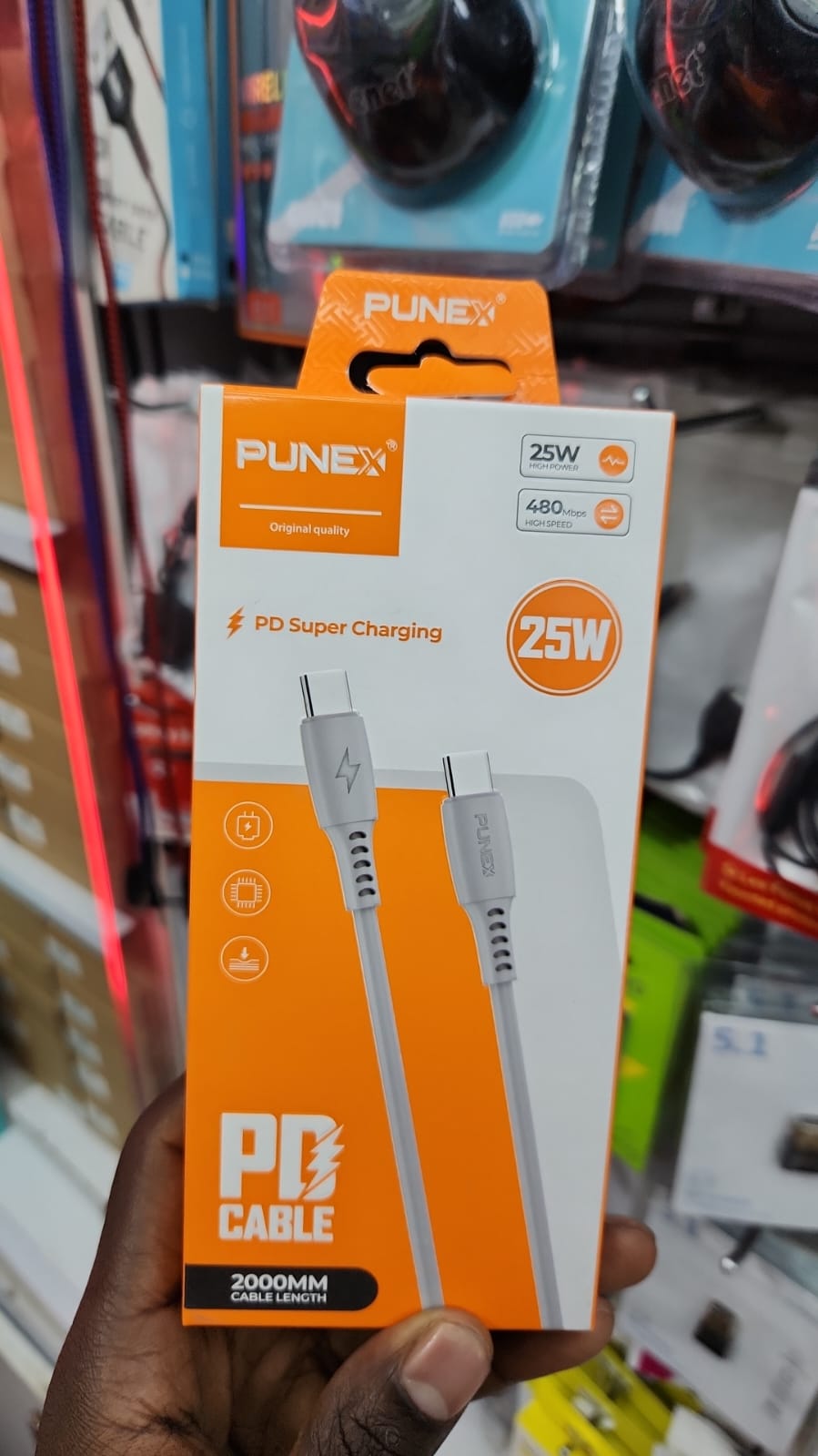 Punex 2M Long USB-C to USB-C Charging And Data Cable Type-C to Type-C Fast Charging