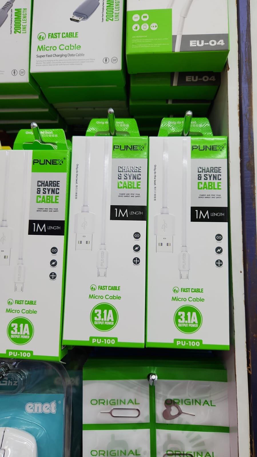 Punex PU-100 1M Micro USB Fast Charging & Data Sync Cable 3.1A Durable USB Charger Cable for Android Phones, Tablets, Power Banks & Other Micro USB Devices