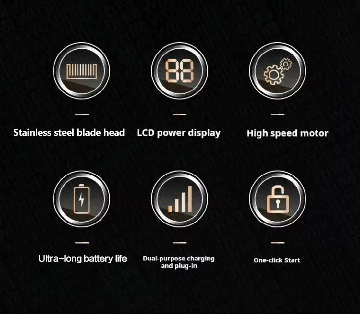 Hair Clipper USB Electric Rechargeable Electric Hair Clipper Professional Hair Trimmer Electric Hair Clipper Oil Head Carved Bald Wigs Hair Cutting Tools Shaping Shaving Machine