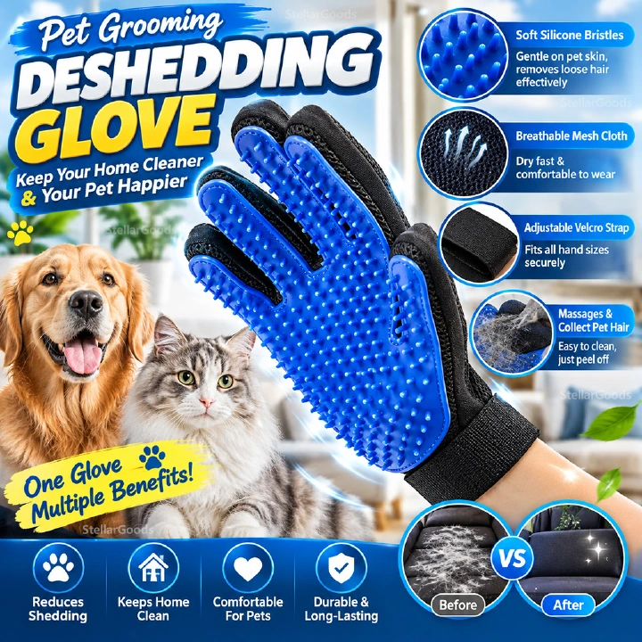 Pet Hair Removal Brush Cat and Dog Hair Removal Gloves Cat and Dog Floating Hair Bath Supplies Rubber Gloves Grooming Comb Pet Finger Cleaning Massage Tool Hair Removal Brush Pet Grooming Gloves