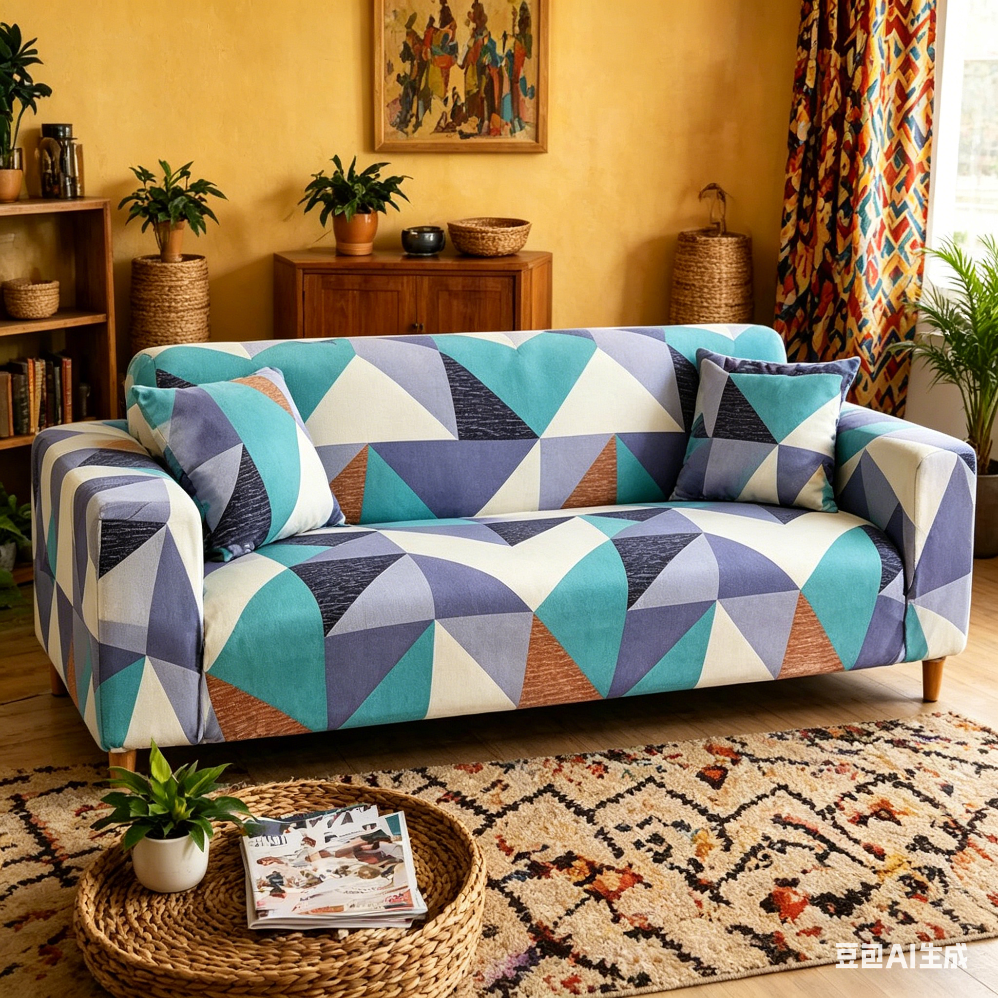Stretch Sofa Cover Elastic Slipcover for 1 2 3 Seater Couch Protector Soft Washable （not include sofa）